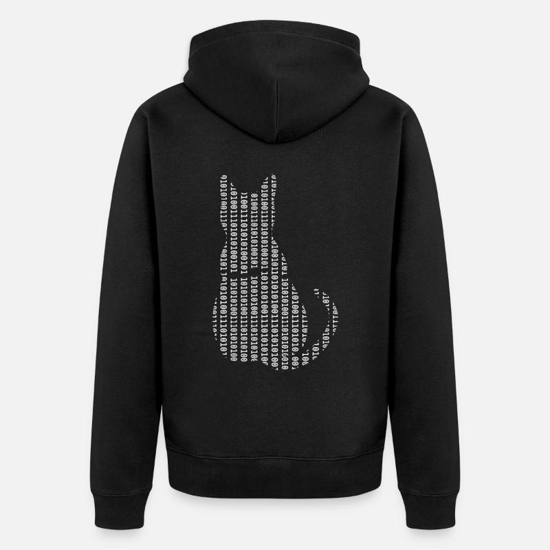 Computer Scientist Cat Admin Programmer - Unisex Premium Organic Zip Hoodie - black