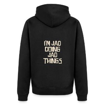 I'm Jad doing Jad things - Unisex Premium Bio Zip Hoodie - Schwarz - Hinten - Nico (187cm)