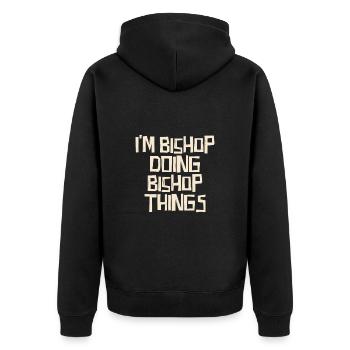 I'm Bishop doing Bishop things - Unisex Premium Organic Zip Hoodie - black - Back - Nico (187cm)