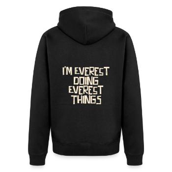 Je suis l’Everest en train de faire des choses sur l’Everest - Veste à capuche bio Premium Unisexe - noir - Dos - Nico (187cm)