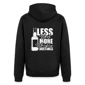 Whisky Whiskey - Unisex Premium Bio Zip Hoodie - Schwarz - Hinten - Nico (187cm)
