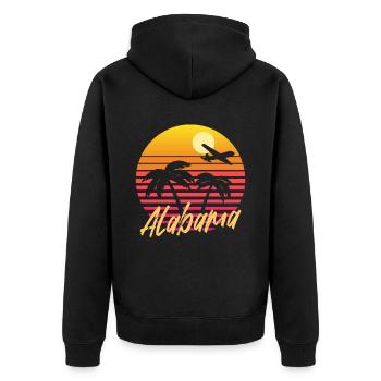 alabama - Unisex Premium Bio Zip Hoodie - Schwarz - Hinten - Nico (187cm)