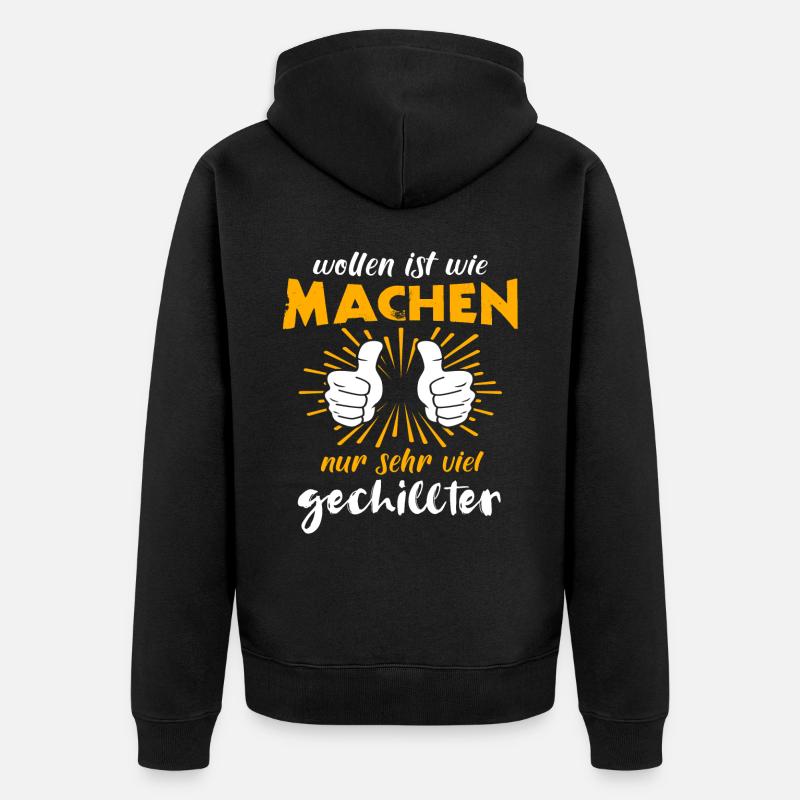 Machen Wollen - Unisex Premium Bio Zip Hoodie - Schwarz