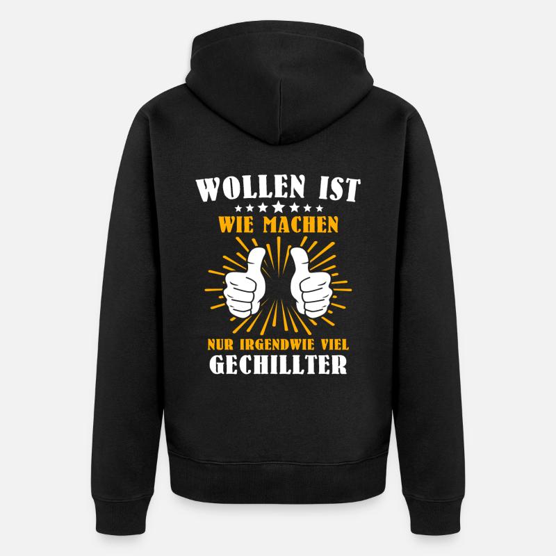 Machen Wollen - Unisex Premium Bio Zip Hoodie - Schwarz