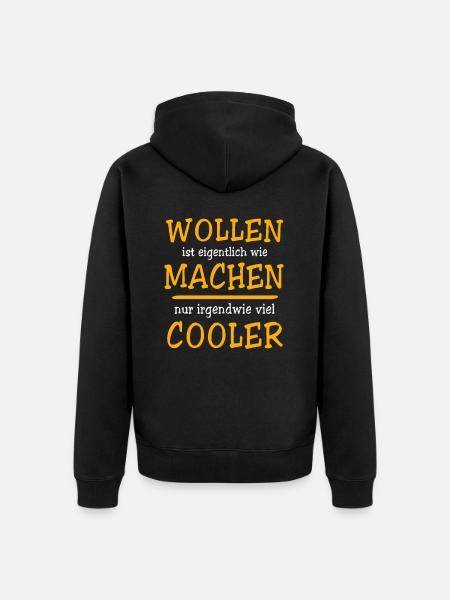 Machen Wollen - Unisex Premium Bio Zip Hoodie - Schwarz