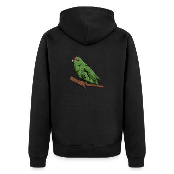 Perruche de chèvre I Motif de perruche pour porte-oiseau - Veste à capuche bio Premium Unisexe - noir - Dos - Nico (187cm)