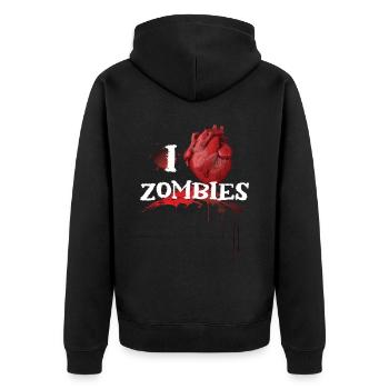 J’aime les zombies Monstre costumé d’Halloween - Veste à capuche bio Premium Unisexe - noir - Dos - Nico (187cm)