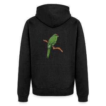 Perruche de chèvre I Motif de perruche pour porte-oiseau - Veste à capuche bio Premium Unisexe - noir - Dos - Nico (187cm)
