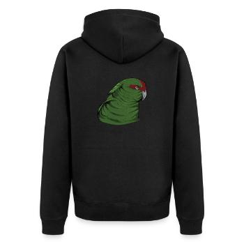 Perruche de chèvre I Motif de perruche pour porte-oiseau - Veste à capuche bio Premium Unisexe - noir - Dos - Nico (187cm)