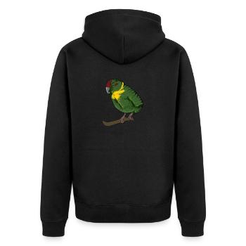 Perruche de chèvre I Motif de perruche pour porte-oiseau - Veste à capuche bio Premium Unisexe - noir - Dos - Nico (187cm)