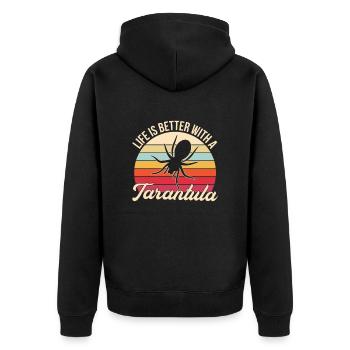 Spinnennetz Vogelspinne Spinnentier Spinnenliebhaber - Unisex Premium Bio Zip Hoodie - Schwarz - Hinten - Nico (187cm)