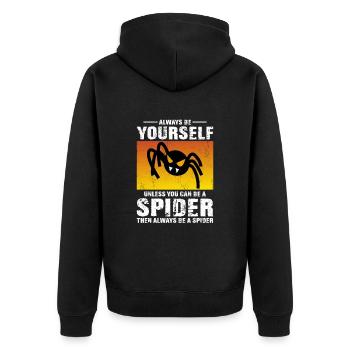 Spinnennetz Vogelspinne Spinnentier Spinnenliebhaber - Unisex Premium Bio Zip Hoodie - Schwarz - Hinten - Nico (187cm)