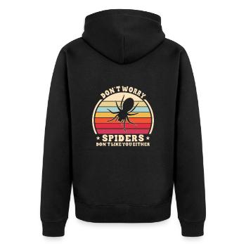 Spinnennetz Vogelspinne Spinnentier Spinnenliebhaber - Unisex Premium Bio Zip Hoodie - Schwarz - Hinten - Nico (187cm)