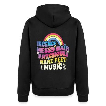 Drôle de gentillesse de paix hippie - Veste à capuche bio Premium Unisexe - noir - Dos - Nico (187cm)