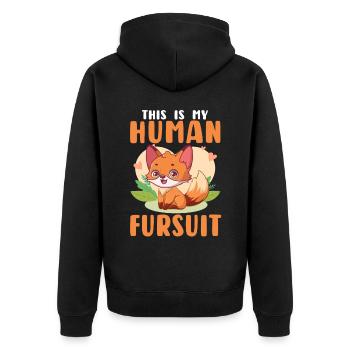 Furry Fandom Pumpkins Fursona - Unisex Premium Organic Zip Hoodie - black - Back - Nico (187cm)