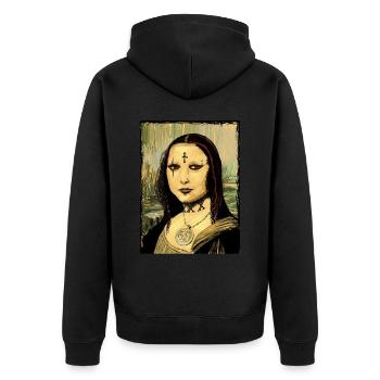 Goth gothique Mona Lisa - Veste à capuche bio Premium Unisexe - noir - Dos - Nico (187cm)