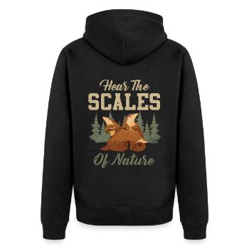 Nature's scales pangolins lovers - Unisex Premium Organic Zip Hoodie - black - Back - Nico (187cm)