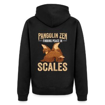 Paix dans les hangars Pangolins Trouver des amants - Veste à capuche bio Premium Unisexe - noir - Dos - Nico (187cm)