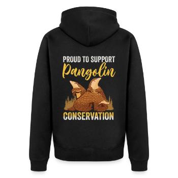 Support pangolin protection - Unisex Premium Organic Zip Hoodie - black - Back - Nico (187cm)