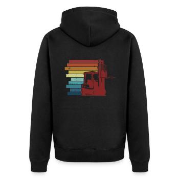 Retro All-terrain forklift Telehandler Forklift - Unisex Premium Organic Zip Hoodie - black - Back - Nico (187cm)