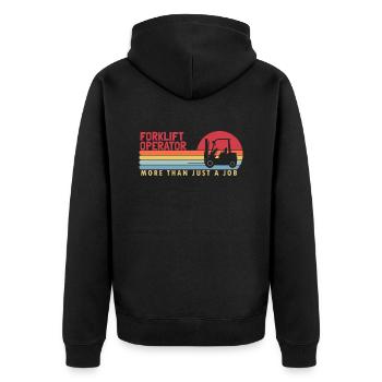 Forklift Operator more than a Job Telehandler - Unisex Premium Organic Zip Hoodie - black - Back - Nico (187cm)