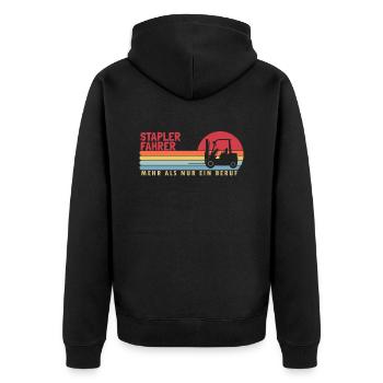 Forklift driver more than a profession Telehandler - Unisex Premium Organic Zip Hoodie - black - Back - Nico (187cm)