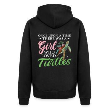 Sea Turtle Tortoise Once Upon A - Unisex Premium Organic Zip Hoodie - black - Back - Nico (187cm)