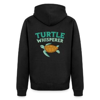 Sea Turtle Tortoise Turtle - Unisex Premium Bio Zip Hoodie - Schwarz - Hinten - Nico (187cm)