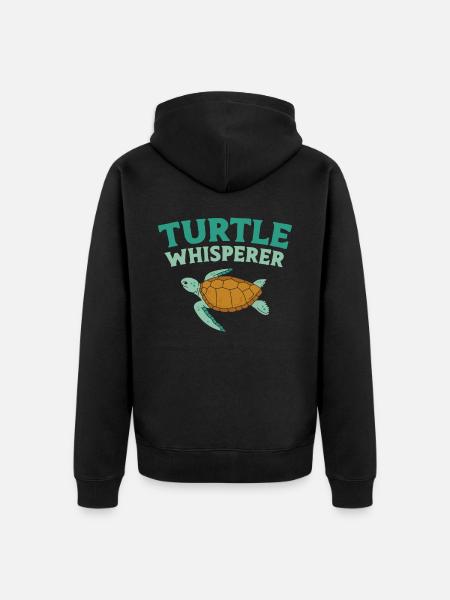 Sea Turtle Tortoise Turtle - Unisex Premium Organic Zip Hoodie - black