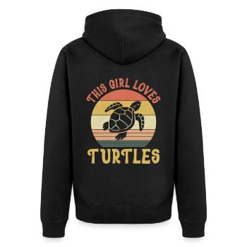 Sea Turtle Tortoise Retro Vintage - Veste à capuche bio Premium Unisexe - noir - Dos - Nico (187cm)