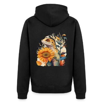 Mignon Léopard Léopard Gecko Pet Reptile Lover Gec - Veste à capuche bio Premium Unisexe - noir - Dos - Nico (187cm)
