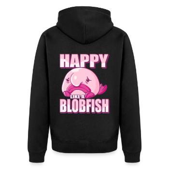 Costume de Blobfish - Visage de poisson Blob laid - - Veste à capuche bio Premium Unisexe - noir - Dos - Nico (187cm)