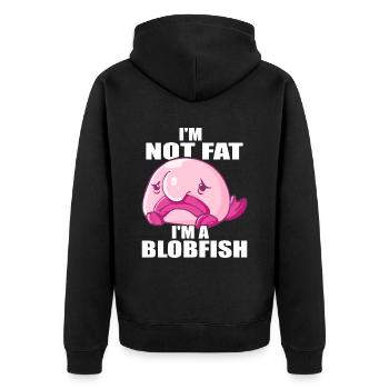Costume de Blobfish - Visage de poisson Blob laid - - Veste à capuche bio Premium Unisexe - noir - Dos - Nico (187cm)