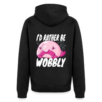 Costume de Blobfish - Visage de poisson Blob laid - - Veste à capuche bio Premium Unisexe - noir - Dos - Nico (187cm)