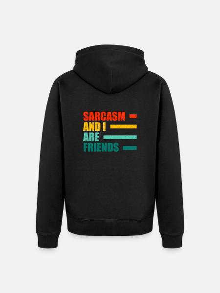 Schwarzer Humor - Unisex Premium Bio Zip Hoodie - Schwarz