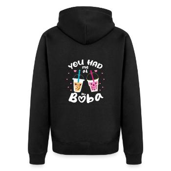 Thé à bulles - Veste à capuche bio Premium Unisexe - noir - Dos - Nico (187cm)