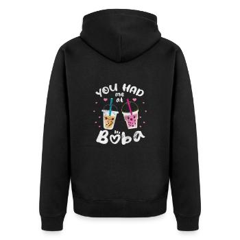 Bubble Tea Boba Tea Kawaii Cadeau - Veste à capuche bio Premium Unisexe - noir - Dos - Nico (187cm)