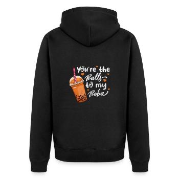Bubble Tea Boba Tea Kawaii Cadeau - Veste à capuche bio Premium Unisexe - noir - Dos - Nico (187cm)