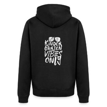 Kindergarten - Unisex Premium Bio Zip Hoodie - Schwarz - Hinten - Nico (187cm)