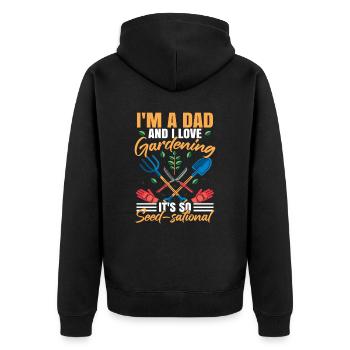 Drôle papa Blagues Pun Lover - Veste à capuche bio Premium Unisexe - noir - Dos - Nico (187cm)