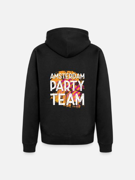 Amsterdam Party Team - Unisex Premium Bio Zip Hoodie - Schwarz