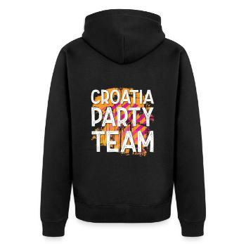 Croatia Party Team - Unisex Premium Organic Zip Hoodie - black - Back - Nico (187cm)