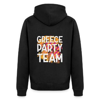 Greece Party Team - Unisex Premium Organic Zip Hoodie - black - Back - Nico (187cm)