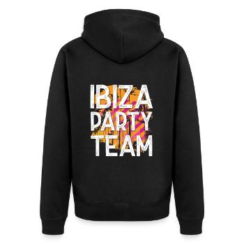 Ibiza Party Team - Unisex Premium Organic Zip Hoodie - black - Back - Nico (187cm)