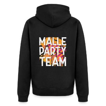 Malle Party Team - Unisex Premium Bio Zip Hoodie - Schwarz - Hinten - Nico (187cm)