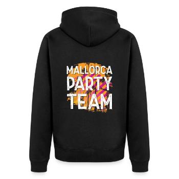 Mallorca Party Team - Unisex Premium Bio Zip Hoodie - Schwarz - Hinten - Nico (187cm)