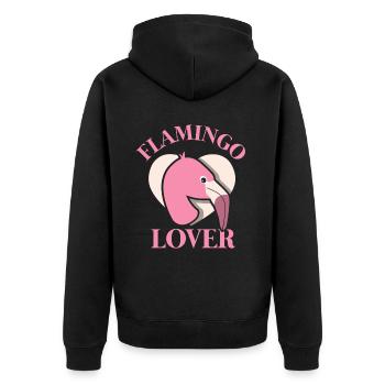 Flamingo Lover Sayings Flamingos Animal Cute - Unisex Premium Organic Zip Hoodie - black - Back - Nico (187cm)