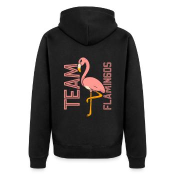 Équipe Flamants roses Dictons Mignon Flamant rose Animal - Veste à capuche bio Premium Unisexe - noir - Dos - Nico (187cm)