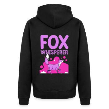 Fuchsflüsterer Fuchs Flüsterer Füchse Tier Sprüche - Unisex Premium Bio Zip Hoodie - Schwarz - Hinten - Nico (187cm)