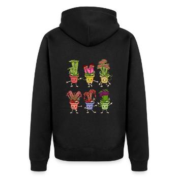 Carnivorous plants Venus flytrap - Unisex Premium Organic Zip Hoodie - black - Back - Nico (187cm)